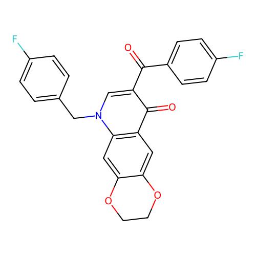 8-(4-fluorobenzoyl)-6-[(4-fluorophenyl)methyl]-2,3-dihydro-[1,4]dioxino[2,3-g]quinolin-9-one structure