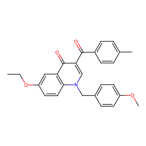 6-Ethoxy-1-[(4-methoxyphenyl)methyl]-3-(4-methylbenzoyl)quinolin-4-one structure