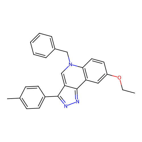 5-benzyl-8-ethoxy-3-(4-methylphenyl)-5H-pyrazolo[4,3-c]quinoline structure