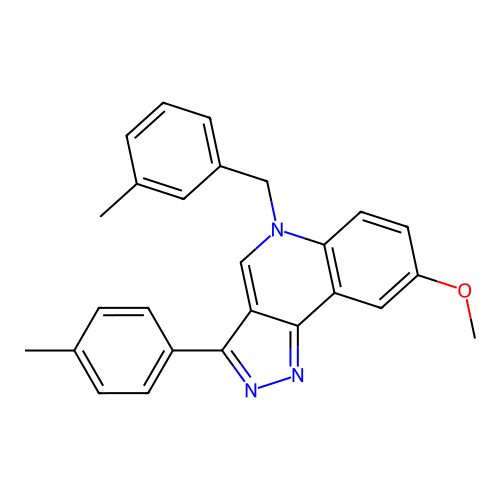 8-methoxy-5-(3-methylbenzyl)-3-(p-tolyl)-5H-pyrazolo[4,3-c]quinoline structure