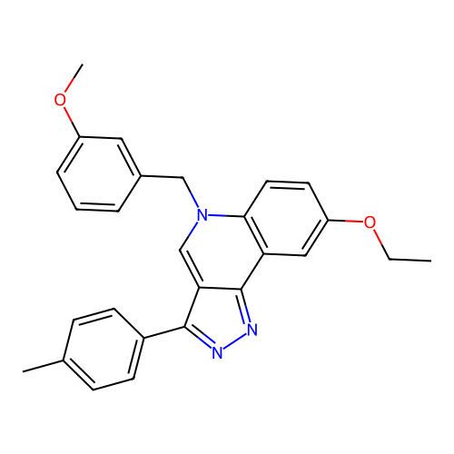 8-Ethoxy-5-[(3-methoxyphenyl)methyl]-3-(4-methylphenyl)pyrazolo[4,3-c]quinoline structure