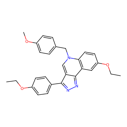 8-Ethoxy-3-(4-ethoxyphenyl)-5-[(4-methoxyphenyl)methyl]pyrazolo[4,3-c]quinoline structure