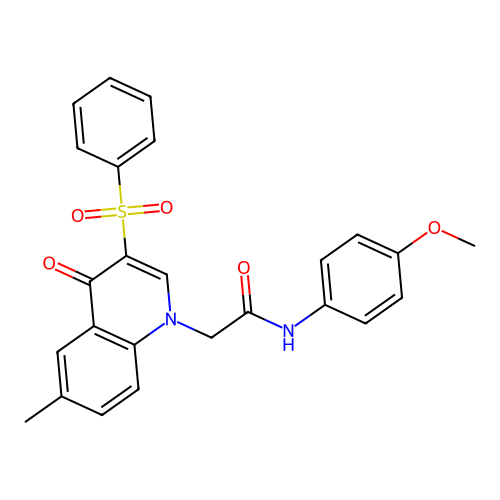 2-[3-(benzenesulfonyl)-6-methyl-4-oxo-1,4-dihydroquinolin-1-yl]-N-(4-methoxyphenyl)acetamide structure