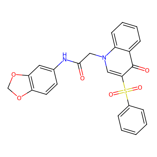 2-[3-(benzenesulfonyl)-4-oxo-1,4-dihydroquinolin-1-yl]-N-(2H-1,3-benzodioxol-5-yl)acetamide structure