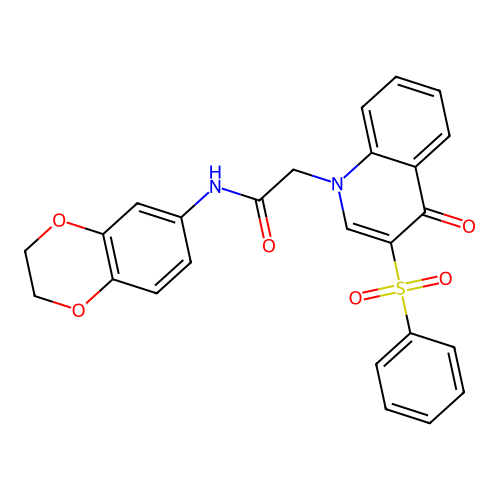 2-[3-(benzenesulfonyl)-4-oxo-1,4-dihydroquinolin-1-yl]-N-(2,3-dihydro-1,4-benzodioxin-6-yl)acetamide structure
