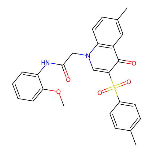 N-(2-methoxyphenyl)-2-[6-methyl-3-(4-methylbenzenesulfonyl)-4-oxo-1,4-dihydroquinolin-1-yl]acetamide structure