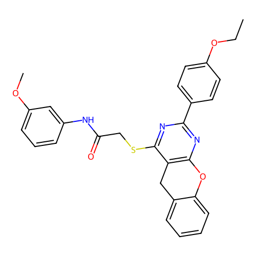 2-{[2-(4-ETHOXYPHENYL)-5H-CHROMENO[2,3-D]PYRIMIDIN-4-YL]SULFANYL}-N-(3-METHOXYPHENYL)ACETAMIDE structure