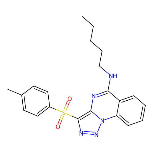 3-(4-methylphenyl)sulfonyl-N-pentyltriazolo[1,5-a]quinazolin-5-amine structure
