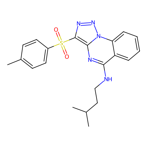 N-(3-methylbutyl)-3-(4-methylphenyl)sulfonyltriazolo[1,5-a]quinazolin-5-amine structure