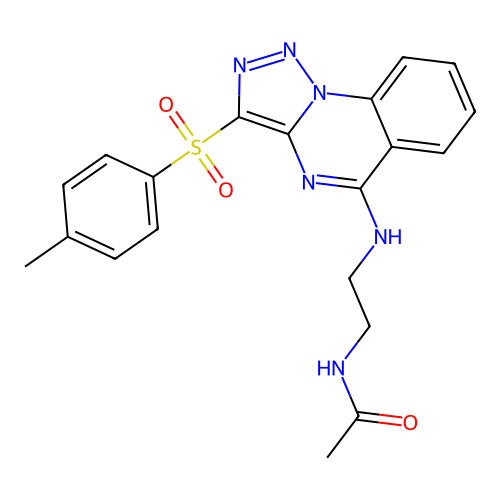 N-[2-[[3-(4-methylphenyl)sulfonyltriazolo[1,5-a]quinazolin-5-yl]amino]ethyl]acetamide structure