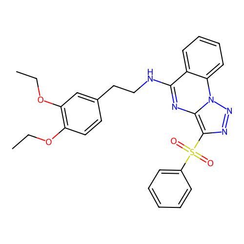 3-(benzenesulfonyl)-N-[2-(3,4-diethoxyphenyl)ethyl]-[1,2,3]triazolo[1,5-a]quinazolin-5-amine structure