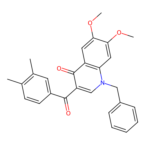 1-Benzyl-3-(3,4-dimethylbenzoyl)-6,7-dimethoxy-1,4-dihydroquinolin-4-one structure