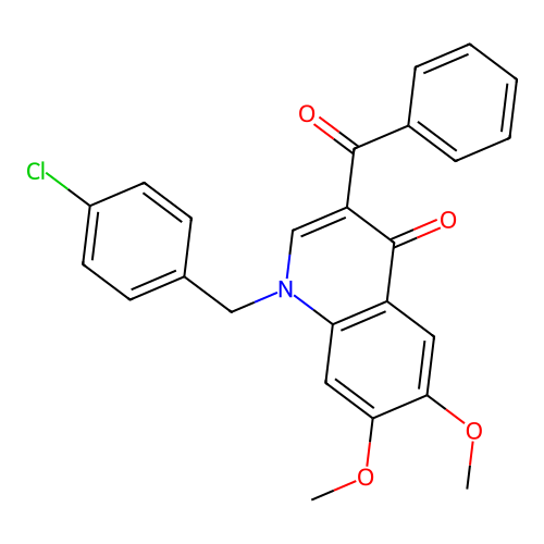 3-Benzoyl-1-[(4-chlorophenyl)methyl]-6,7-dimethoxy-1,4-dihydroquinolin-4-one structure
