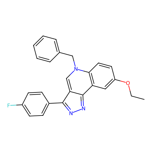 5-benzyl-8-ethoxy-3-(4-fluorophenyl)-5H-pyrazolo[4,3-c]quinoline structure