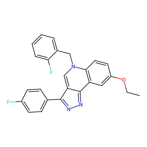 8-Ethoxy-3-(4-fluorophenyl)-5-[(2-fluorophenyl)methyl]pyrazolo[4,3-c]quinoline structure