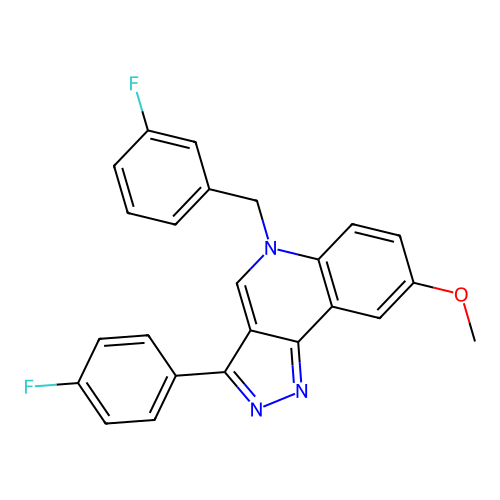 3-(4-Fluorophenyl)-5-[(3-fluorophenyl)methyl]-8-methoxypyrazolo[4,3-c]quinoline structure