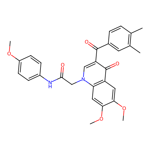 2-[3-(3,4-dimethylbenzoyl)-6,7-dimethoxy-4-oxo-1,4-dihydroquinolin-1-yl]-N-(4-methoxyphenyl)acetamide structure