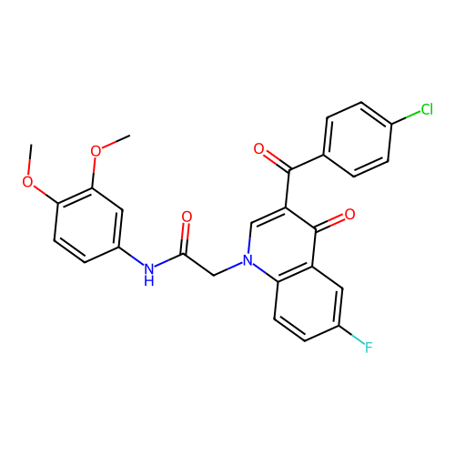 2-[3-(4-chlorobenzoyl)-6-fluoro-4-oxo-1,4-dihydroquinolin-1-yl]-N-(3,4-dimethoxyphenyl)acetamide structure