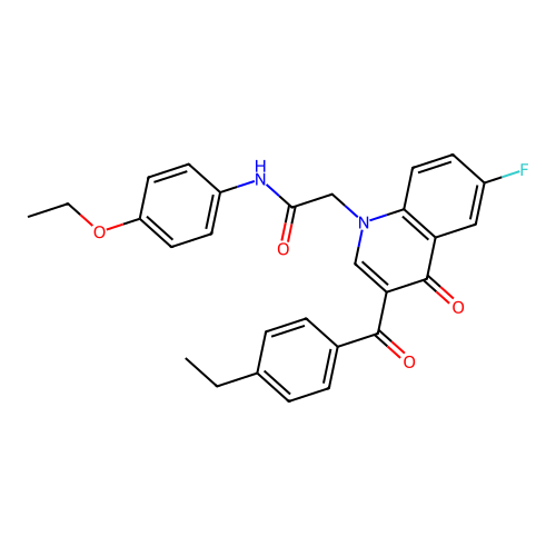 N-(4-ethoxyphenyl)-2-[3-(4-ethylbenzoyl)-6-fluoro-4-oxoquinolin-1-yl]acetamide structure