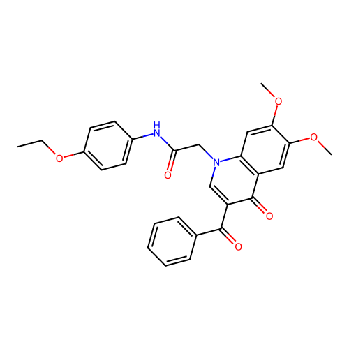 2-(3-benzoyl-6,7-dimethoxy-4-oxoquinolin-1(4H)-yl)-N-(4-ethoxyphenyl)acetamide structure