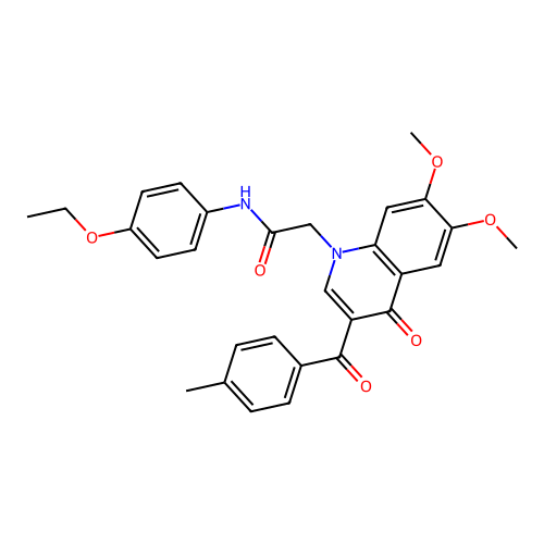 2-[6,7-dimethoxy-3-(4-methylbenzoyl)-4-oxo-1,4-dihydroquinolin-1-yl]-N-(4-ethoxyphenyl)acetamide structure