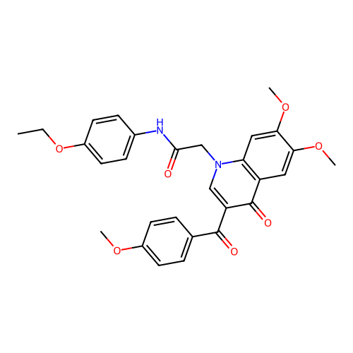 2-[6,7-dimethoxy-3-(4-methoxybenzoyl)-4-oxo-1,4-dihydroquinolin-1-yl]-N-(4-ethoxyphenyl)acetamide structure