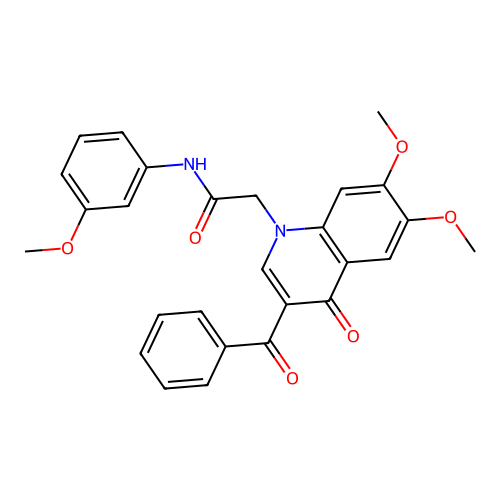 2-(3-benzoyl-6,7-dimethoxy-4-oxoquinolin-1-yl)-N-(3-methoxyphenyl)acetamide structure