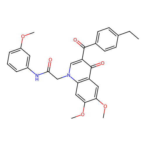 2-[3-(4-ethylbenzoyl)-6,7-dimethoxy-4-oxo-1,4-dihydroquinolin-1-yl]-N-(3-methoxyphenyl)acetamide structure