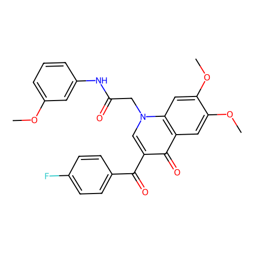 2-[3-(4-fluorobenzoyl)-6,7-dimethoxy-4-oxo-1,4-dihydroquinolin-1-yl]-N-(3-methoxyphenyl)acetamide structure