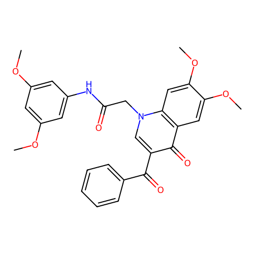 2-(3-benzoyl-6,7-dimethoxy-4-oxoquinolin-1-yl)-N-(3,5-dimethoxyphenyl)acetamide structure