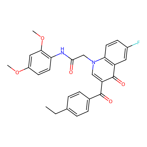 N-(2,4-dimethoxyphenyl)-2-[3-(4-ethylbenzoyl)-6-fluoro-4-oxo-1,4-dihydroquinolin-1-yl]acetamide structure