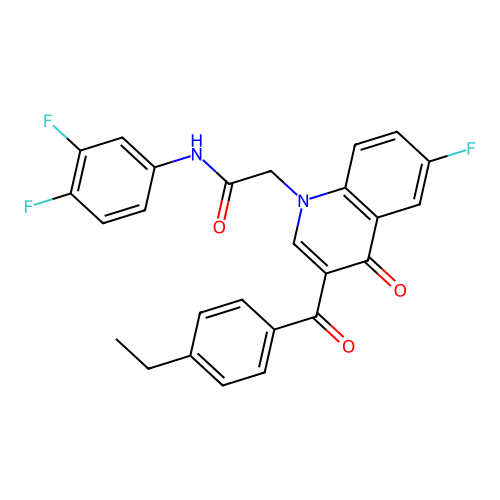 N-(3,4-difluorophenyl)-2-[3-(4-ethylbenzoyl)-6-fluoro-4-oxo-1,4-dihydroquinolin-1-yl]acetamide structure