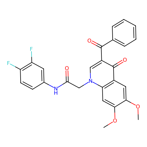 2-(3-benzoyl-6,7-dimethoxy-4-oxoquinolin-1-yl)-N-(3,4-difluorophenyl)acetamide structure