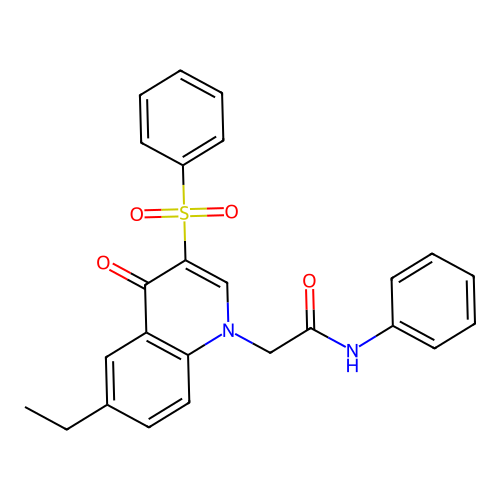2-[3-(benzenesulfonyl)-6-ethyl-4-oxo-1,4-dihydroquinolin-1-yl]-N-phenylacetamide structure