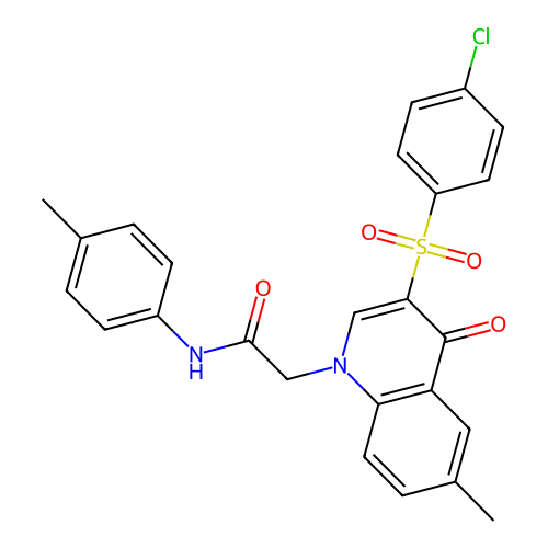 2-[3-(4-chlorobenzenesulfonyl)-6-methyl-4-oxo-1,4-dihydroquinolin-1-yl]-N-(4-methylphenyl)acetamide structure