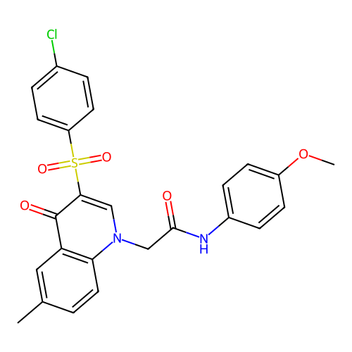 2-[3-(4-chlorobenzenesulfonyl)-6-methyl-4-oxo-1,4-dihydroquinolin-1-yl]-N-(4-methoxyphenyl)acetamide structure