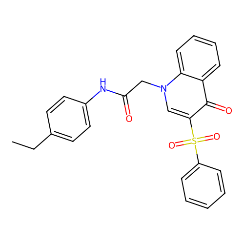 2-[3-(benzenesulfonyl)-4-oxoquinolin-1-yl]-N-(4-ethylphenyl)acetamide structure