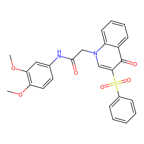 2-[3-(benzenesulfonyl)-4-oxoquinolin-1-yl]-N-(3,4-dimethoxyphenyl)acetamide structure
