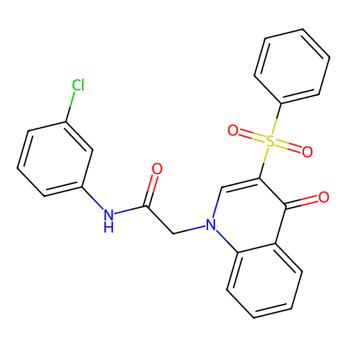 2-[3-(benzenesulfonyl)-4-oxoquinolin-1-yl]-N-(3-chlorophenyl)acetamide structure