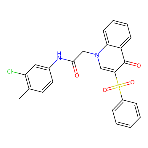 2-[3-(benzenesulfonyl)-4-oxoquinolin-1-yl]-N-(3-chloro-4-methylphenyl)acetamide structure