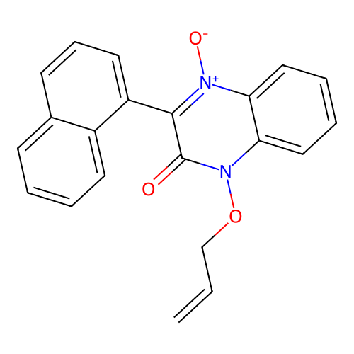 3-(naphthalen-1-yl)-1-(prop-2-en-1-yloxy)quinoxalin-2(1H)-one 4-oxide structure