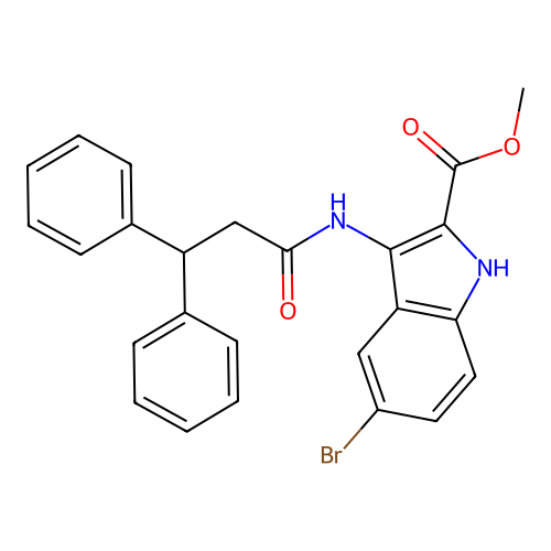 methyl 5-bromo-3-[(3,3-diphenylpropanoyl)amino]-1H-indole-2-carboxylate structure