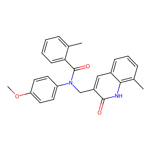 N-((2-hydroxy-8-methylquinolin-3-yl)methyl)-N-(4-methoxyphenyl)-2-methylbenzamide structure