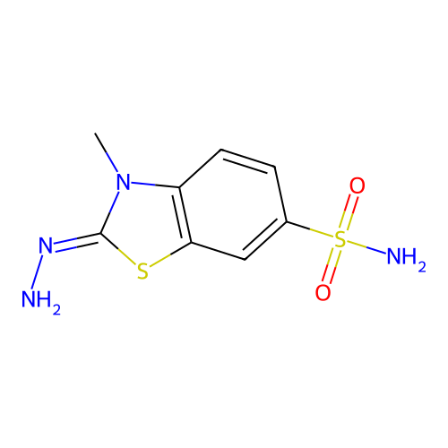 (Z)-2-hydrazono-3-methyl-2,3-dihydrobenzo[d]thiazole-6-sulfonamide structure