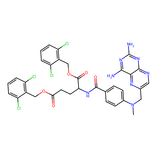 bis[(2,6-dichlorophenyl)methyl] 2-[[4-[(2,4-diaminopteridin-6-yl)methyl-methylamino]benzoyl]amino]pentanedioate structure