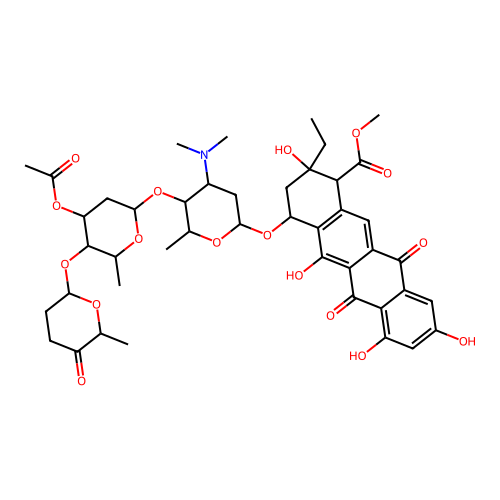 3''-O-Acetyl-2-hydroxyaclacinomycin structure