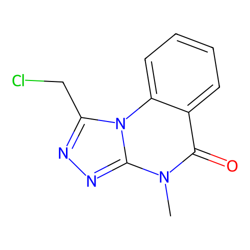 1-(chloromethyl)-4-methyl-4H,5H-(1,2,4)triazolo(4,3-a)quinazolin-5-one structure