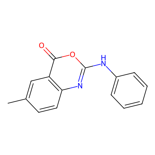 2-Anilino-6-methyl-3,1-benzoxazin-4-one structure