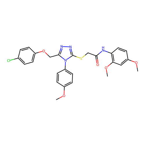 2-((5-((4-chlorophenoxy)methyl)-4-(4-methoxyphenyl)-4H-1,2,4-triazol-3-yl)thio)-N-(2,4-dimethoxyphenyl)acetamide structure