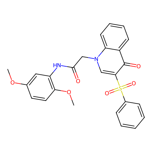 2-[3-(benzenesulfonyl)-4-oxo-1,4-dihydroquinolin-1-yl]-N-(2,5-dimethoxyphenyl)acetamide structure
